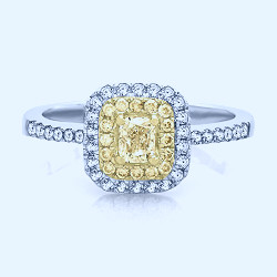 3/4 ct. tw. Yellow & White Diamond Ring in 14K White & Yellow Gold | Helzberg  Diamonds